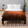 Rustic pallet knife plush blanket with fall-inspired patterns and textures