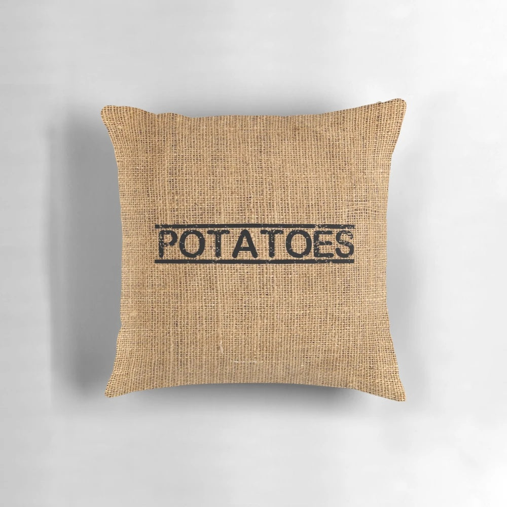 Rustic, fun potato-shaped pillow for unique and trendy home decor