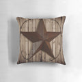 Primitive western country barn wood grunge star design on a decorative pillow