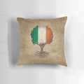 Vintage-style tree of life graphic with Irish flag on a stylish throw pillow