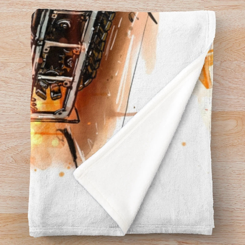 Rusty Art Robot Plush Blanket