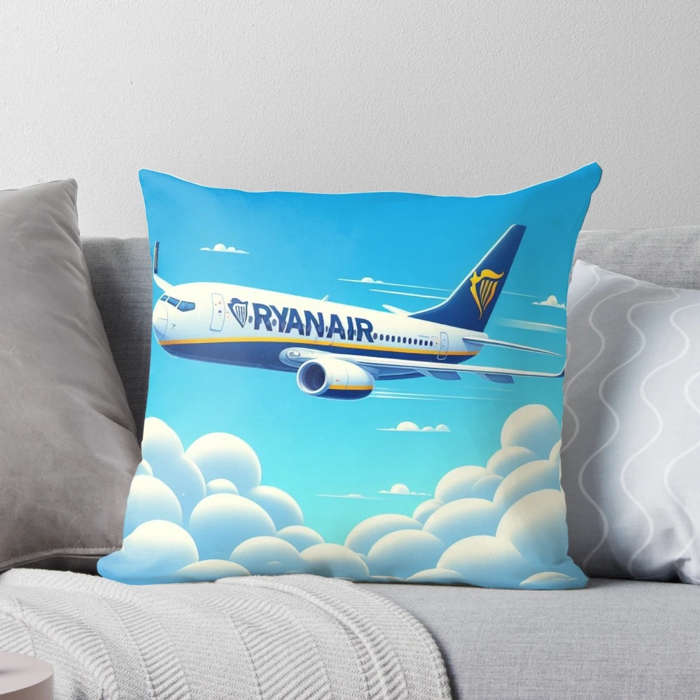 Ryanair 737-800 airplane pillow, perfect for aviation enthusiasts and frequent flyers