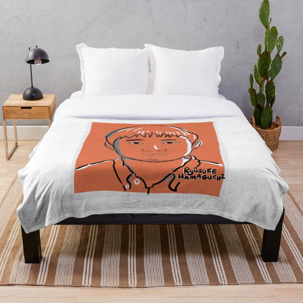 Ryusuke Hamaguchi inspired plush blanket for movie enthusiasts