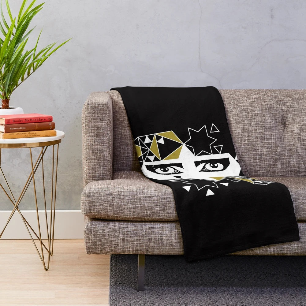 S.A.T.B. inspired plush blanket with a dark, goth-inspired design