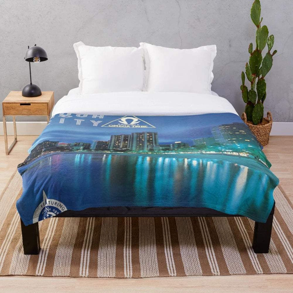 S. KIYOTAKA & OMEGA TRIBE - AQUA CITY (1983) inspired plush blanket