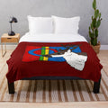 Sámi flag and reindeer design on a plush blanket, representing the indigenous Sámi people and their culture