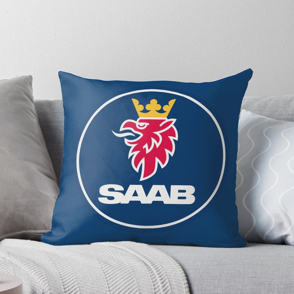 Saab-inspired pillow with jet power and speed design