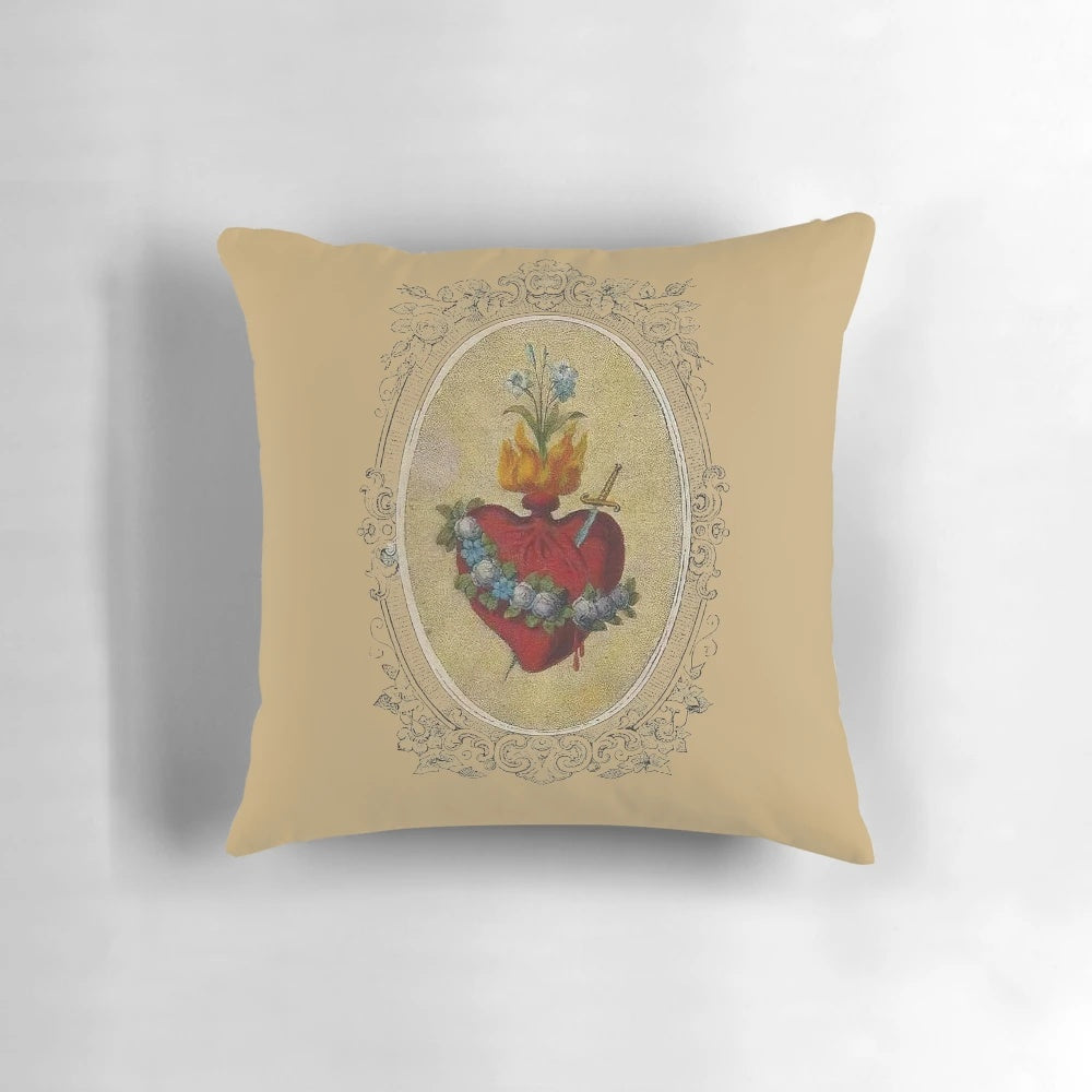 Sacred Heart of Mary Pillow - Blessed Virgin Mary Rosary Decor