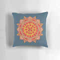 Sacred pizza mandala design printed on a soft, plush pillow for pizza enthusiasts