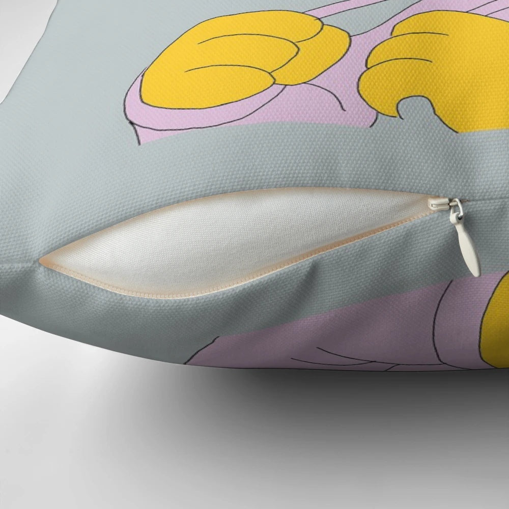 Soft, plush pillow featuring the sad Lisa Simpson character from the popular TV show The Simpsons, perfect for adding a touch of nostalgic charm to any room.