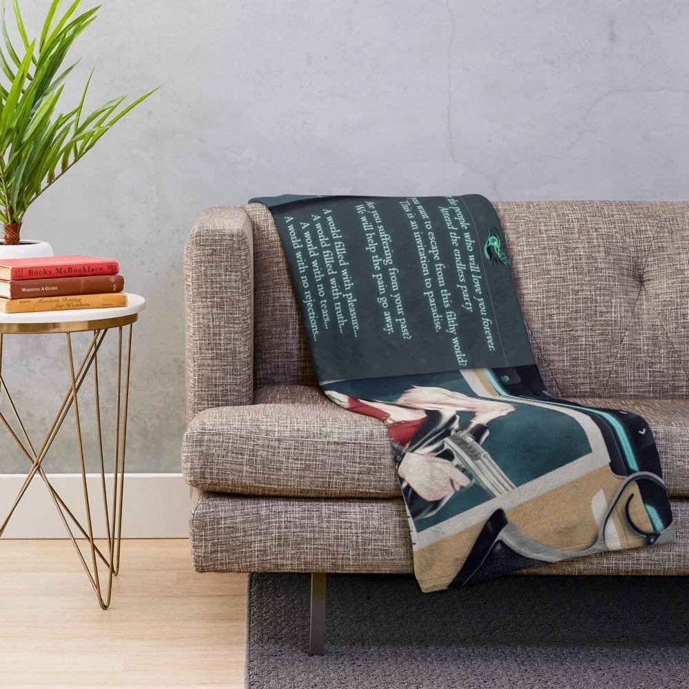 Saeran Choi themed plush blanket inspired by the popular otome game Mystic Messenger