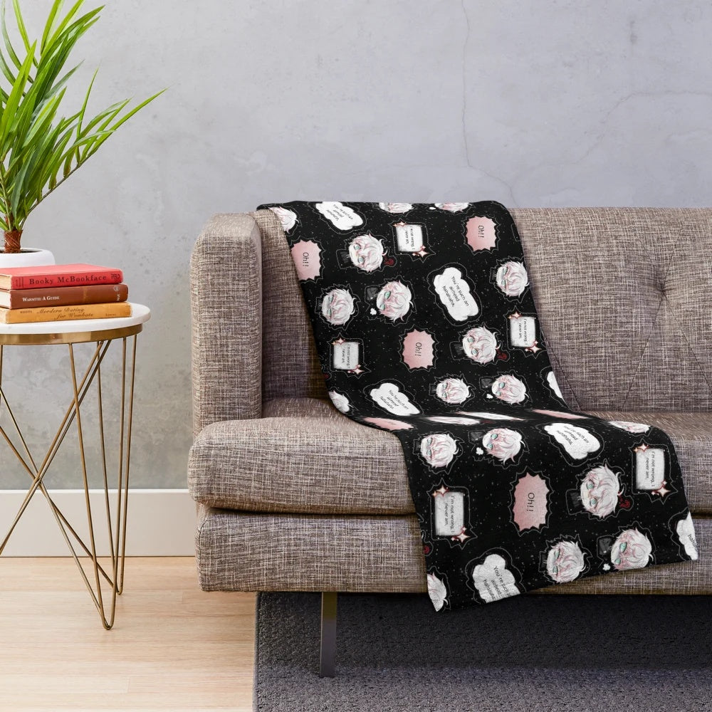 Saeran-inspired plush blanket with edgy and cozy design