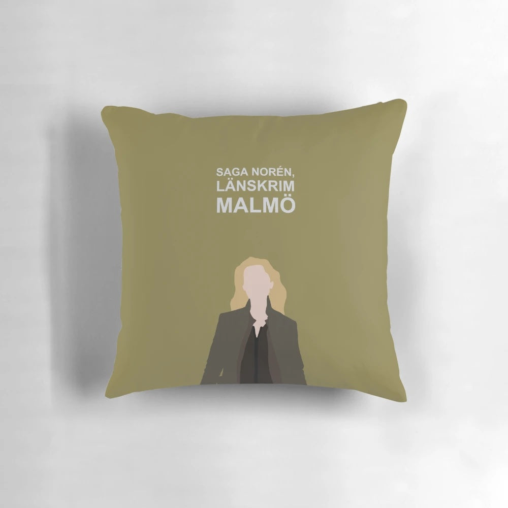 Saga Noren inspired Nordic noir themed decorative throw pillow