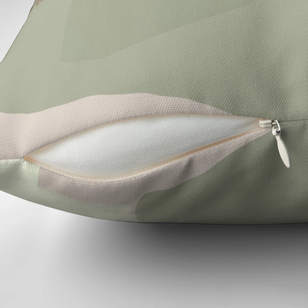 Sage green modern abstract print decorative throw pillow
