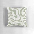 Sage green and white abstract swirl pattern modern minimalist throw pillow