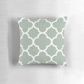 Sage green quatrefoil geometric pattern decorative pillow