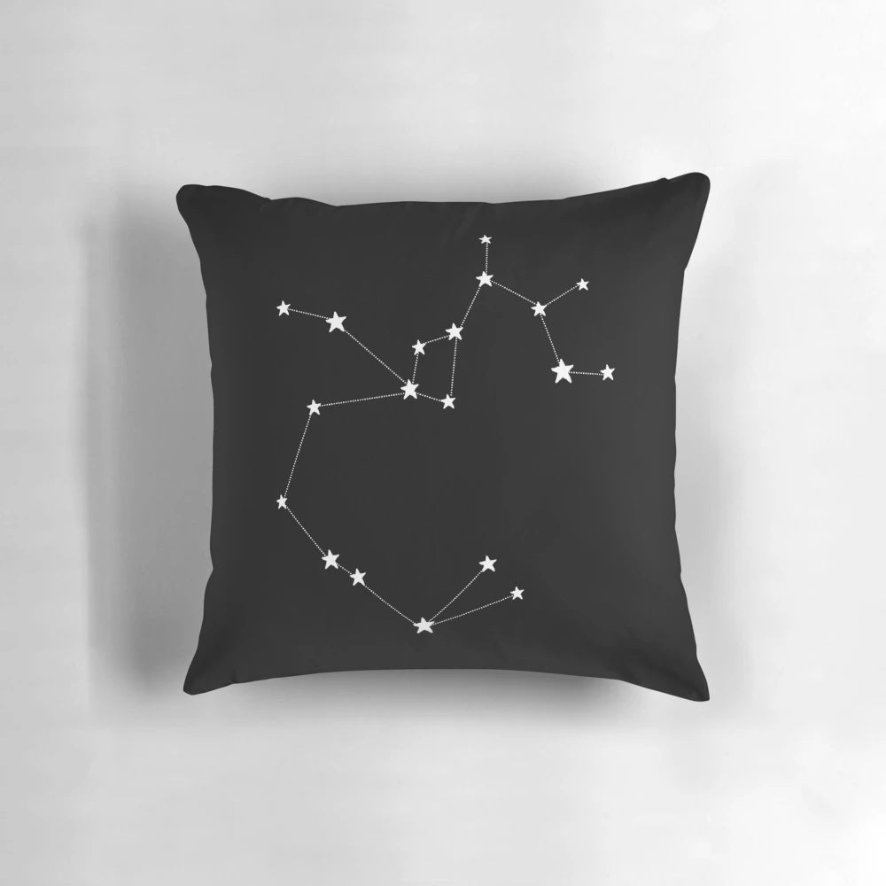 Sagittarius constellation design on a modern, minimalist pillow