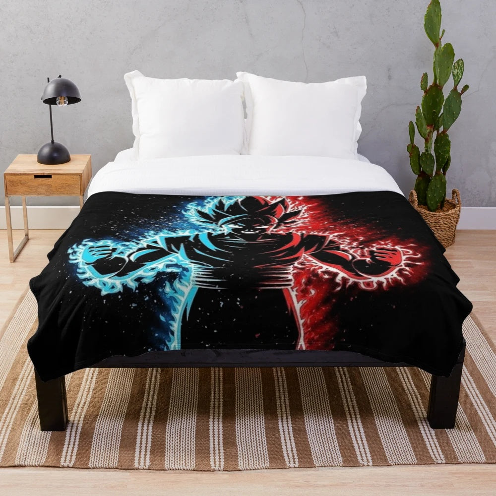 Saiyan Goku Inspired Plush Blanket