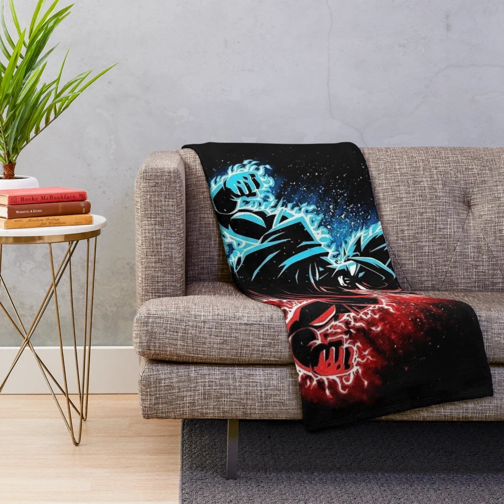 Saiyan Goku Inspired Plush Blanket