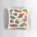 Salmon day-themed decorative pillow with various salmon and trout species