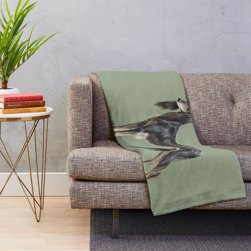 Soft and cozy plush blanket featuring the elegant Saluki dog breed