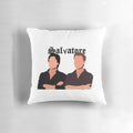 Salvatore brothers inspired decorative pillow with vampire diaries silhouette design