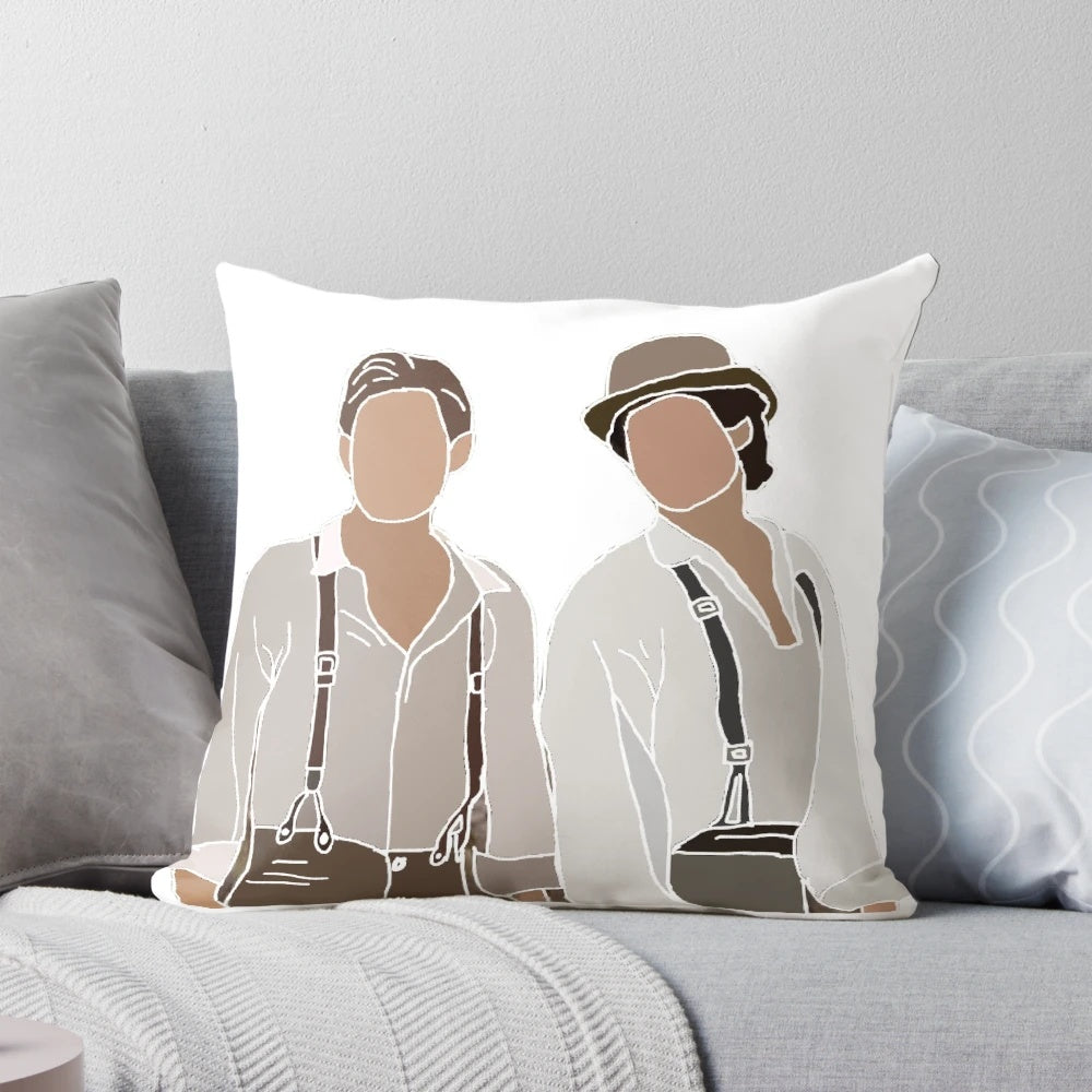 Pillow case featuring a drawing of the Salvatore brothers from the Vampire Diaries TV show