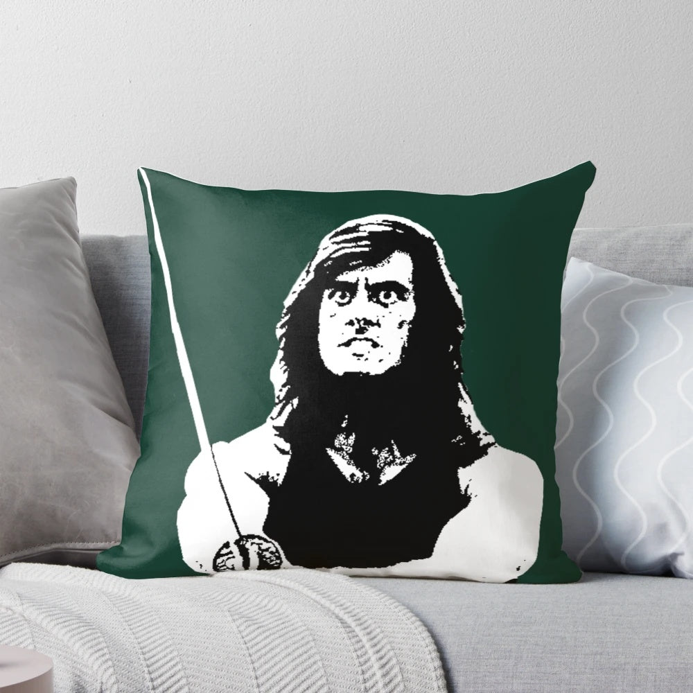 Graphic Pillow Featuring Iconic Imagery from the 1991 Cult Classic Film Samurai Cop