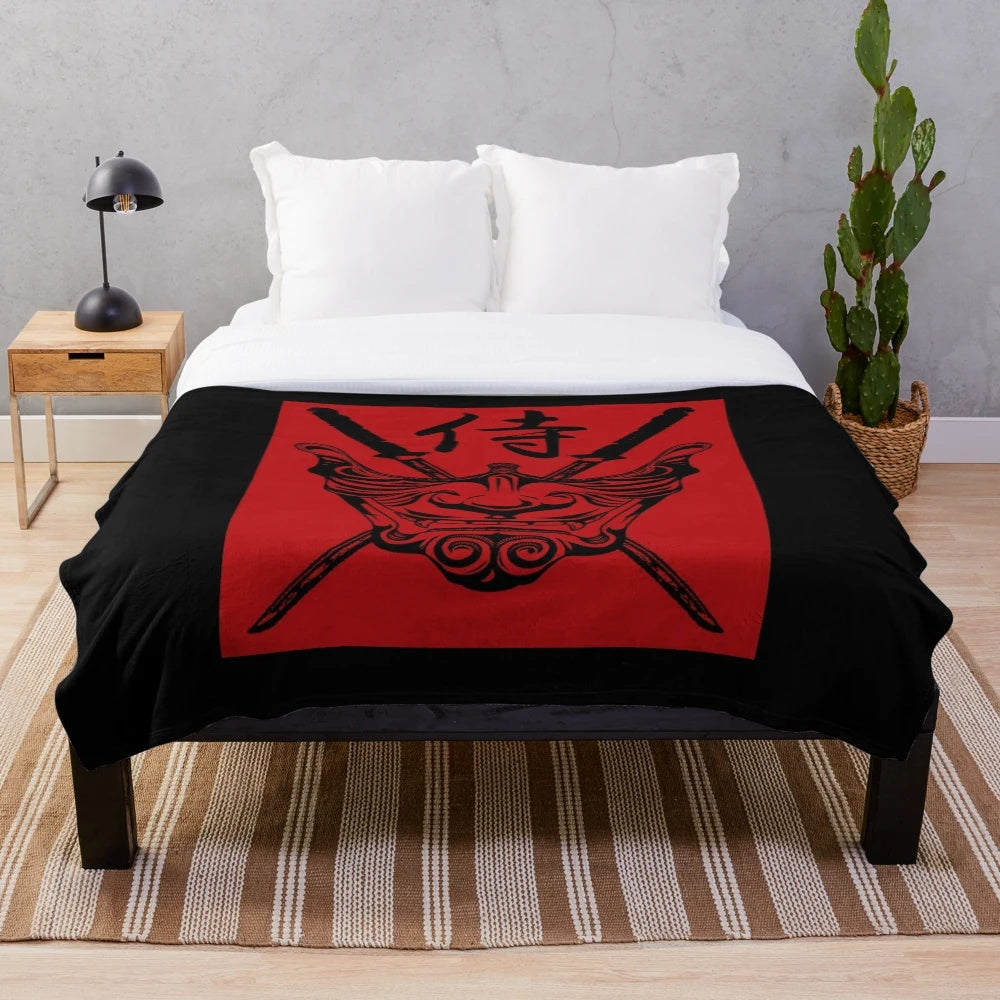 Samurai inspired plush blanket