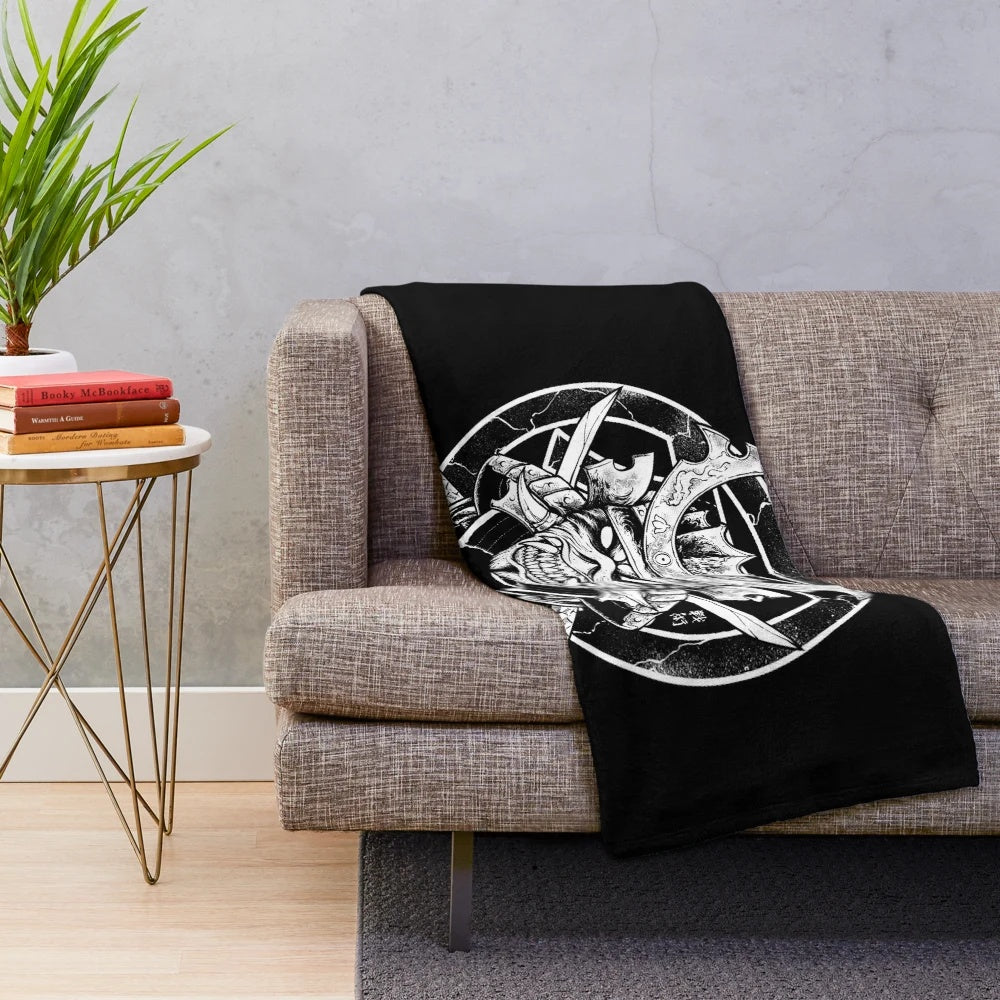 Samurai warrior inspired plush blanket