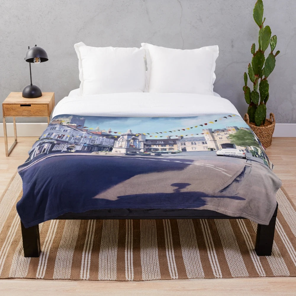 Sandford inspired plush blanket featuring the classic Hot Fuzz film poster