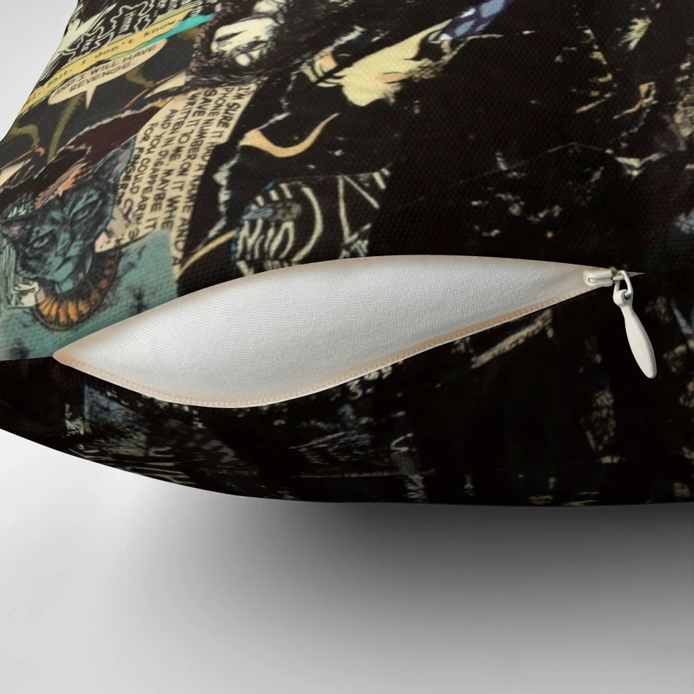 Sandman Collage Pillow featuring characters from Neil Gaiman's beloved Vertigo Comics series