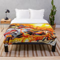 Sanji inspired plush blanket with One Piece anime character