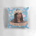 A sarcastic and humorous throw pillow featuring the character April Ludgate from the TV show Parks and Recreation.