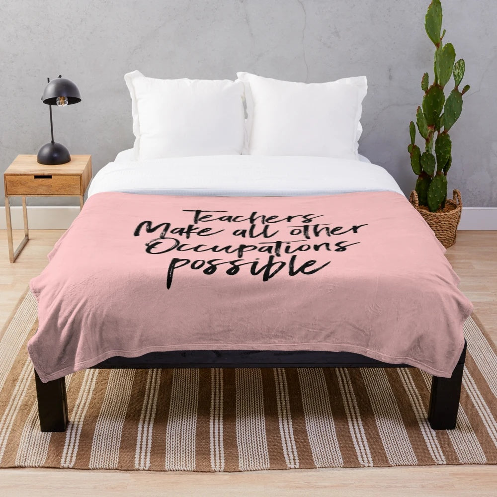 Sarcastic teachers plush blanket