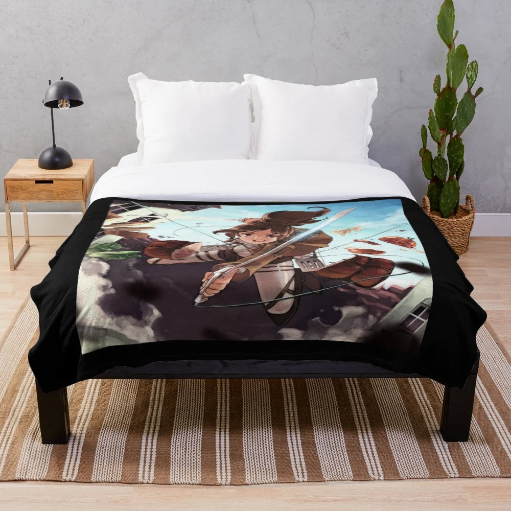 Sasha Braus inspired plush blanket with soft, cozy design for anime fans