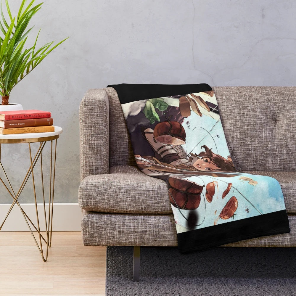 Sasha Braus inspired plush blanket with soft, cozy design for anime fans