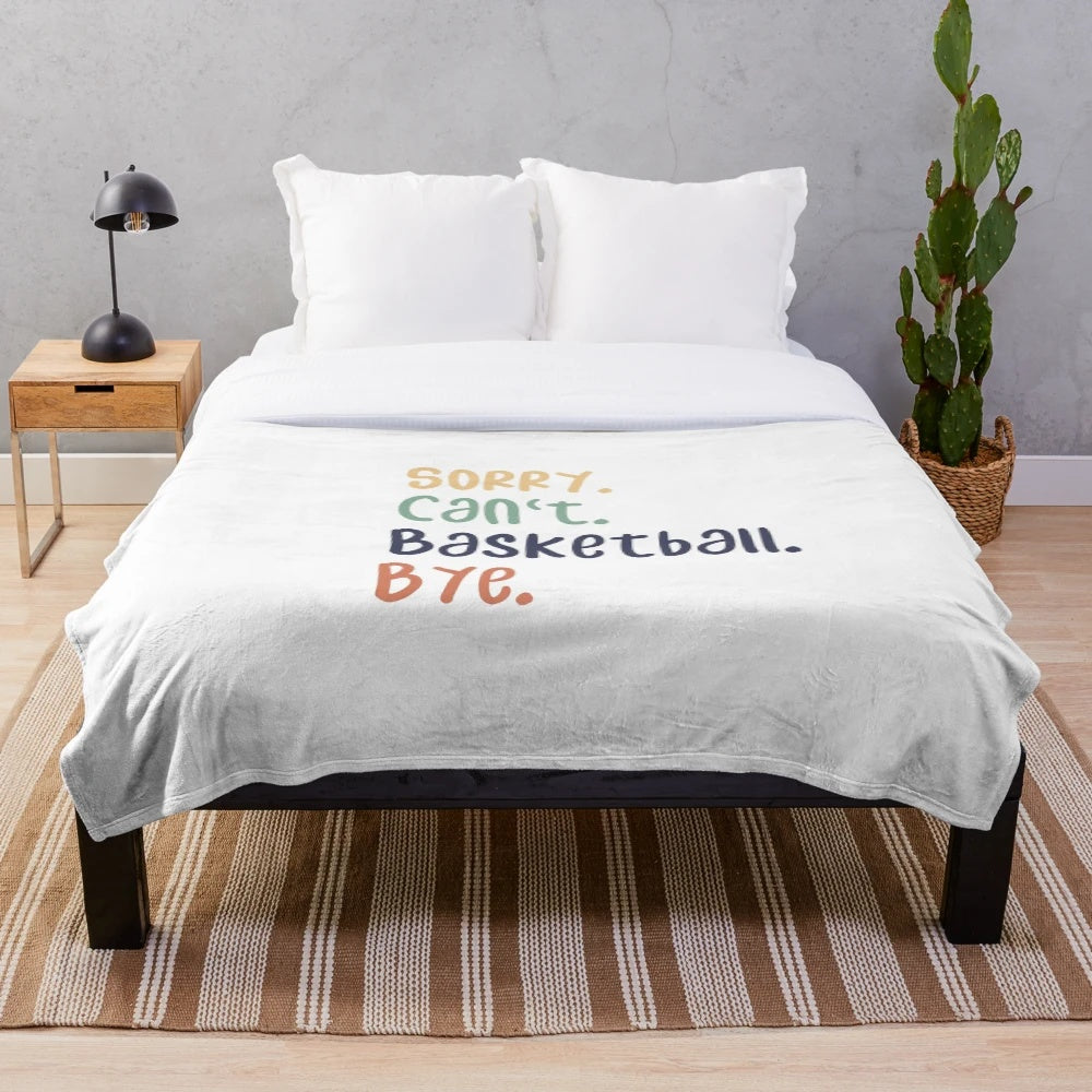 Sassy basketball plush blanket with grunge and distressed design