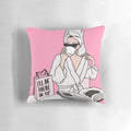 Sassy quotes decorative pillow featuring bold, humorous artwork by Sasa Elebea