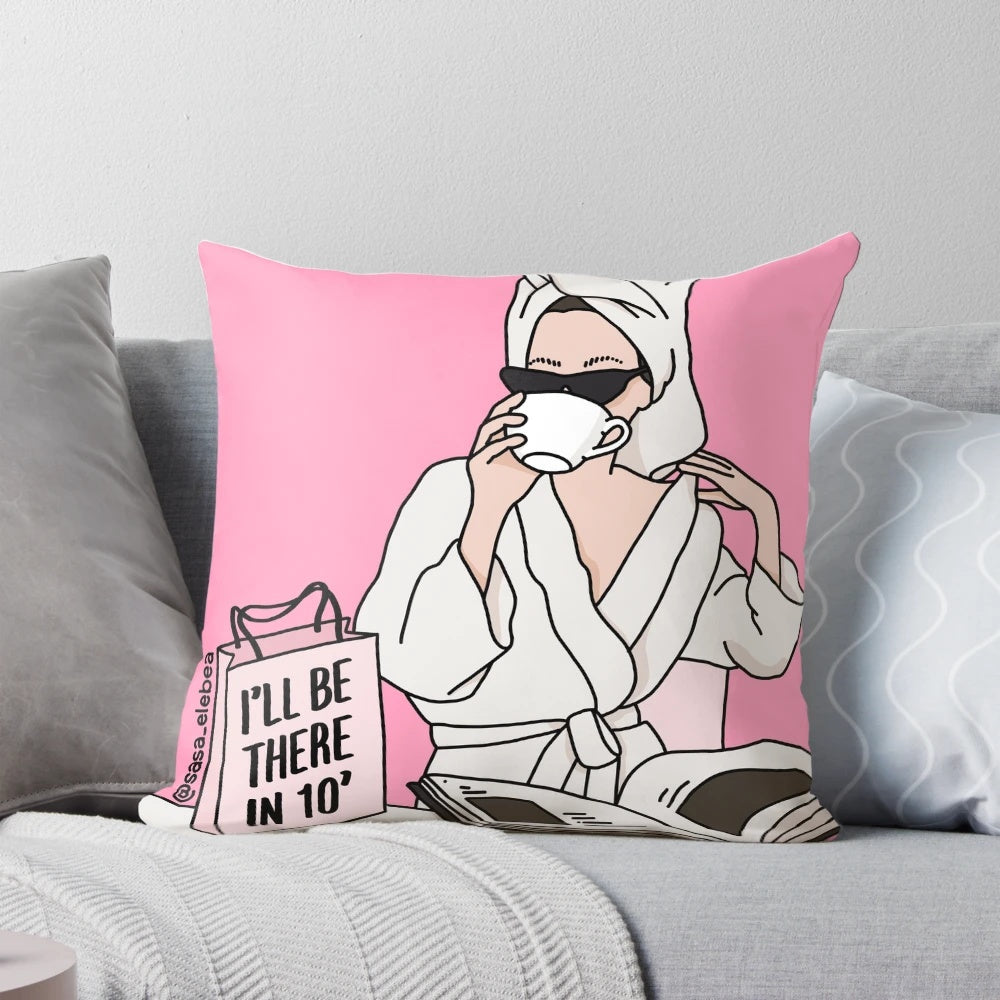 Sassy quotes decorative pillow featuring bold, humorous artwork by Sasa Elebea