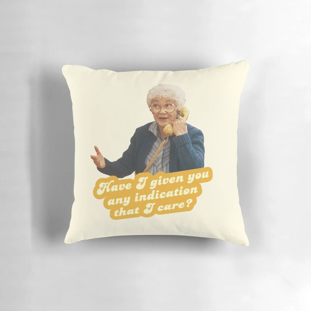 Pillow featuring a quote from the character Sophia Petrillo on The Golden Girls TV show