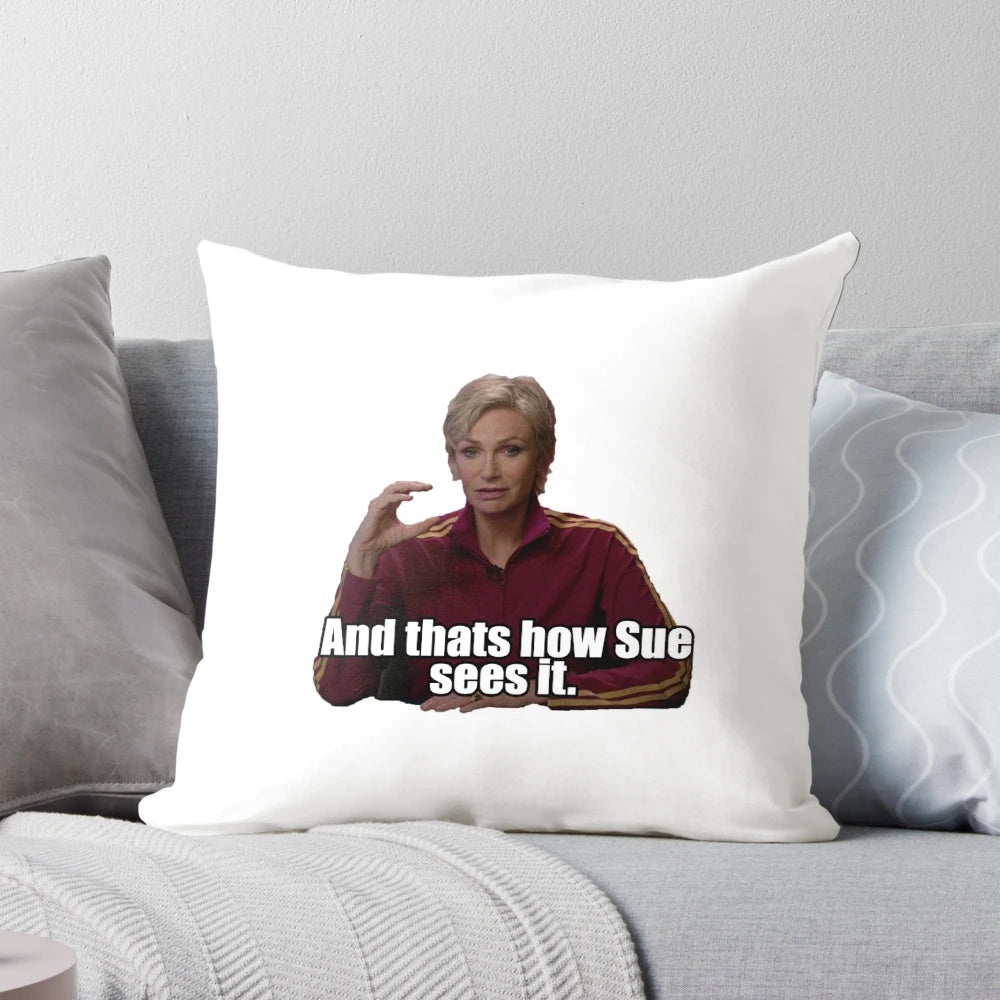 Glee-inspired pillow with sassy Sue Sylvester design