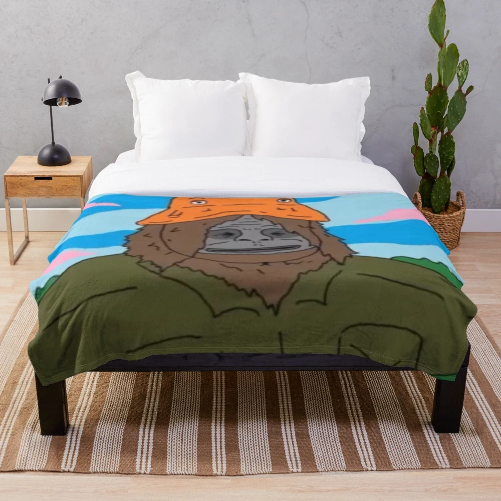 Sassy the Sasquatch inspired plush blanket