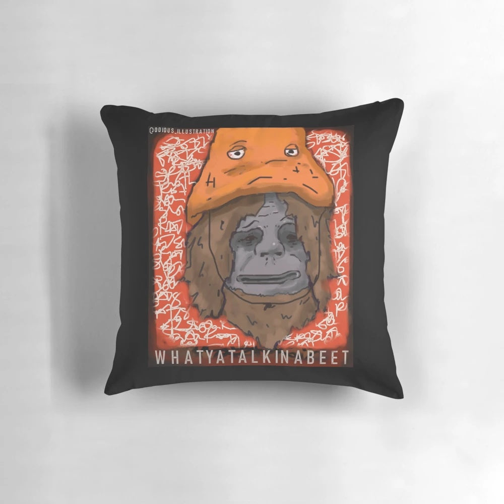 Soft, plush Sassy the Sasquatch pillow inspired by the popular Big Lez Show cartoon