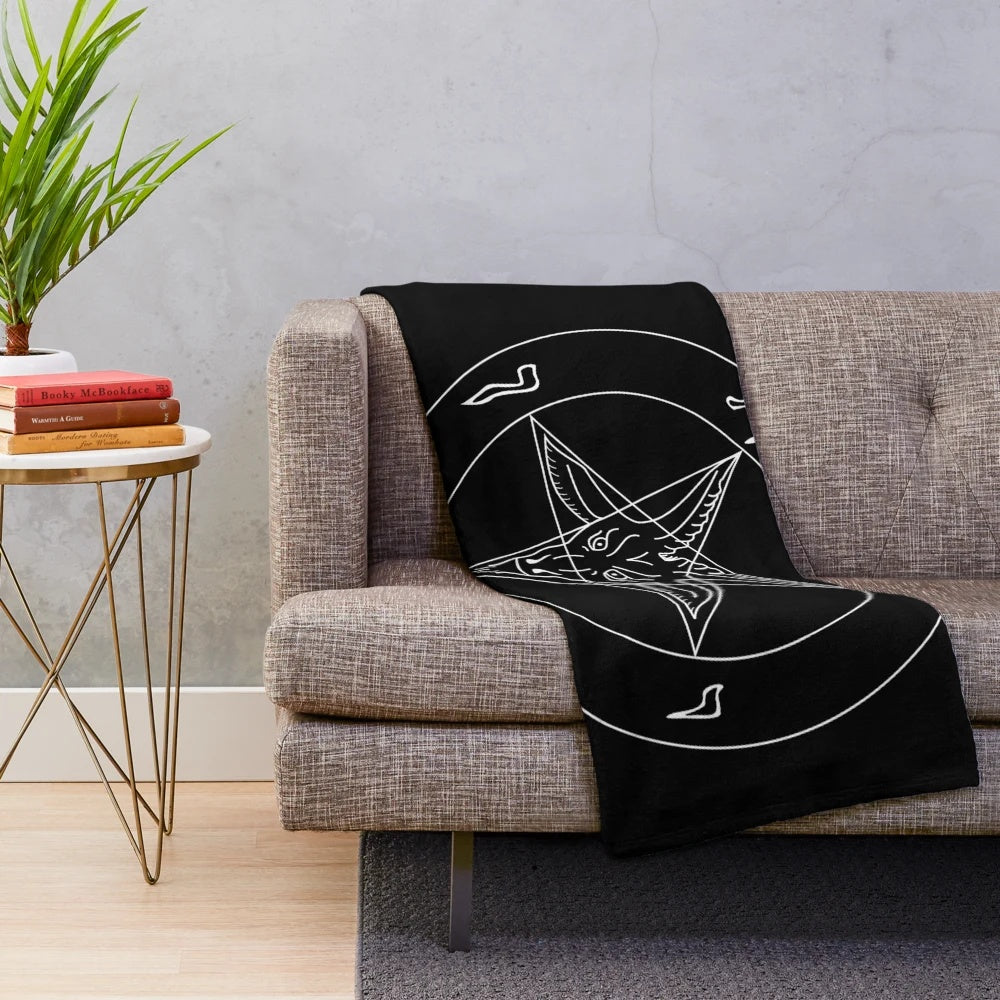 Satanic Baphomet Pentagram Plush Blanket