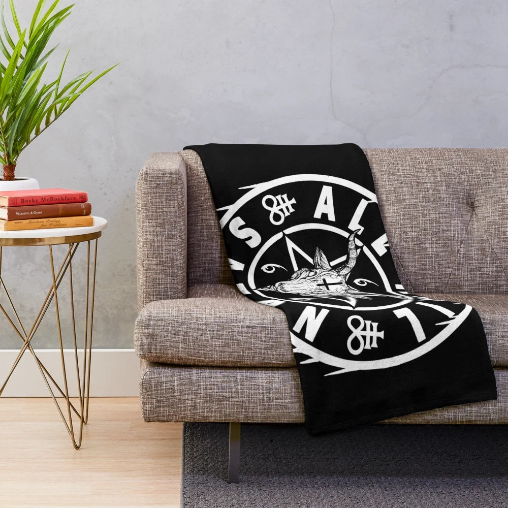 Satanic plush blanket with Baphomet design