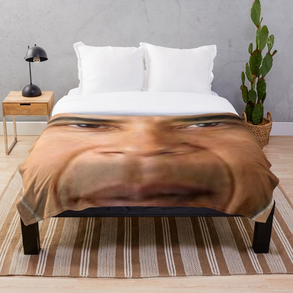Caricature portrait of President Obama on a soft, plush blanket