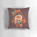 Cute and playful 'You Are Who You Eat!' monster-themed pillow design