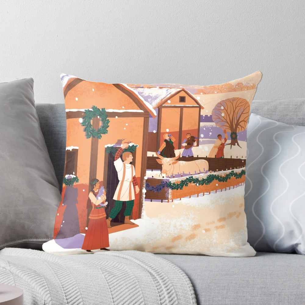 Saturnalia in Vindolanda: Decorative pillow featuring ancient Roman motifs and imagery