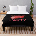 Sausage themed plush blanket with fun sausage party design
